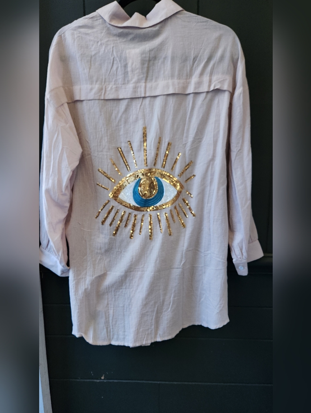 Miss Sparkling Cotton Top with Sequin EYE on the back